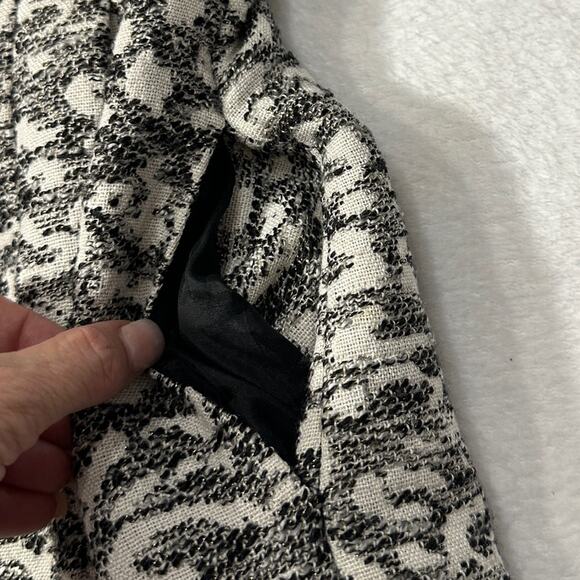 Eliza J Zip Front Leopard Knit Jacquard Fit & Flare Dress With Pockets Size: 4 - Picture 6 of 11